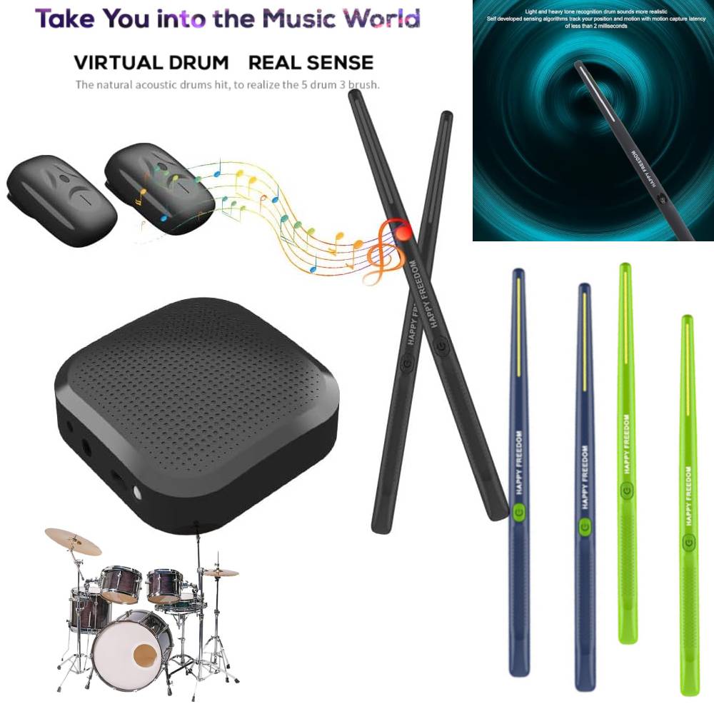Musical Instrument Virtual - Kit de bateria virtual somatossensorial, baquetas