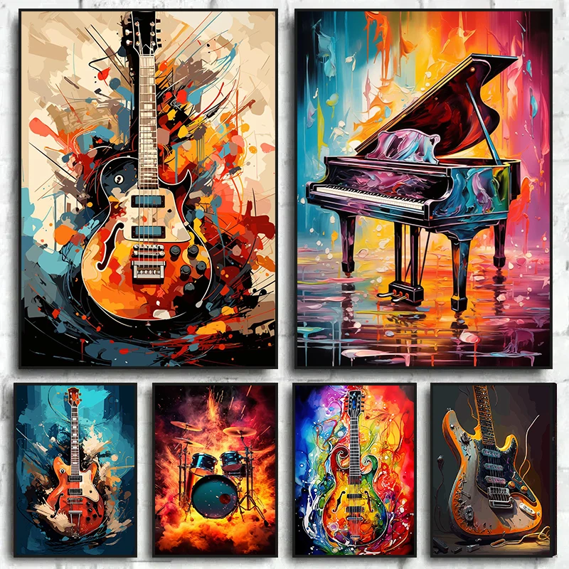 Musical Instrument Art - Arte Abstrata Colorida Instrumentos Musicais Kit