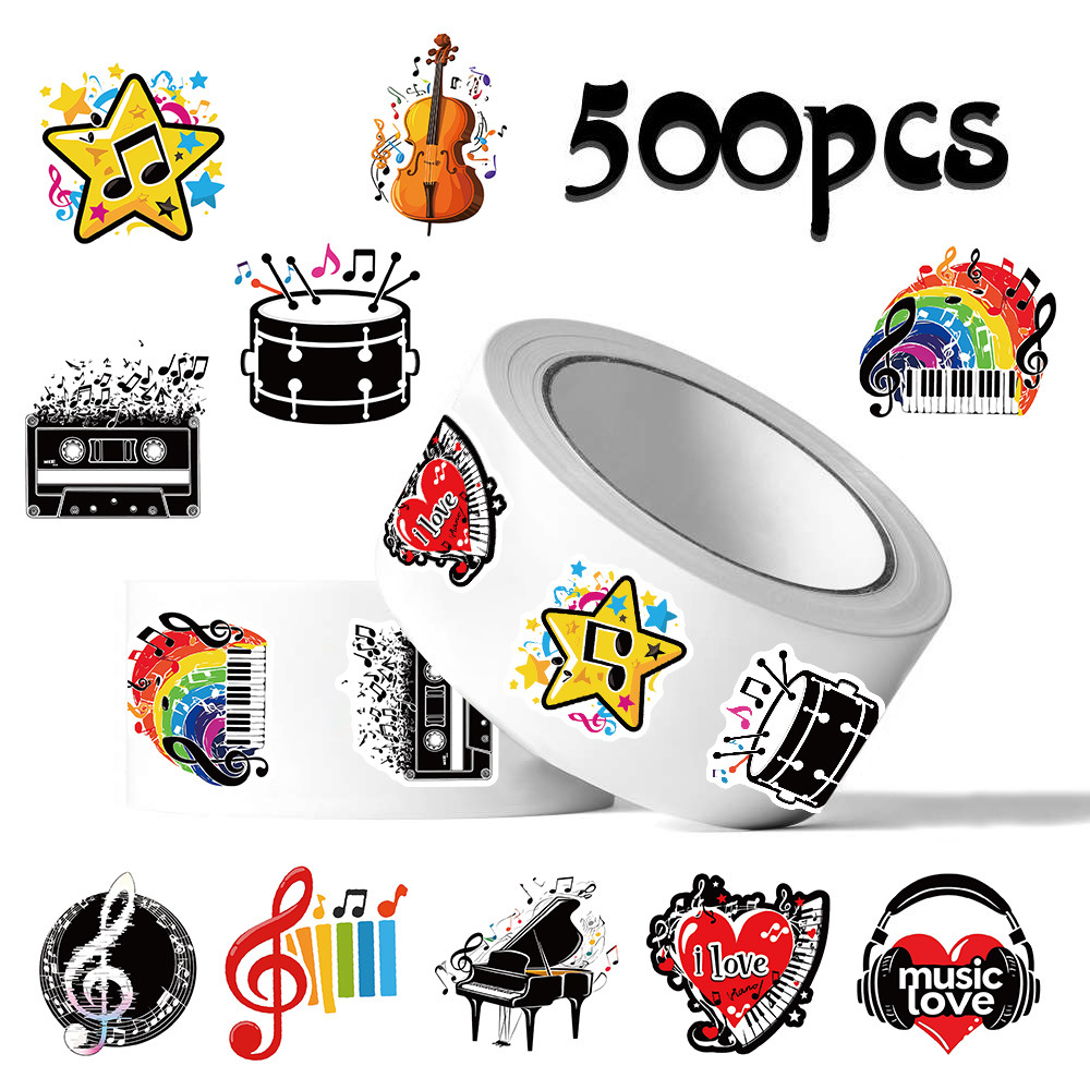 Musical Instrument Diy For Kids - 500 pçs rolo adesivos instrumento musical