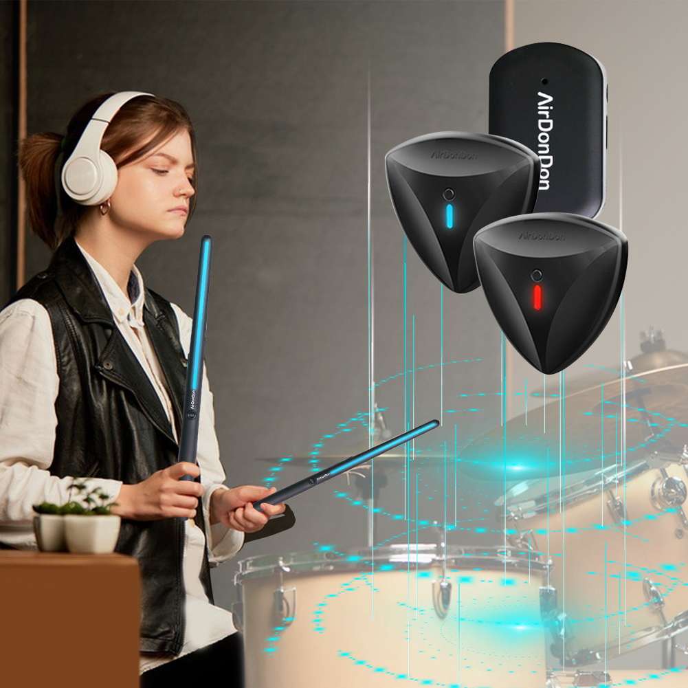 Musical Instrument Virtual - Conjunto de tambor de ar portátil,