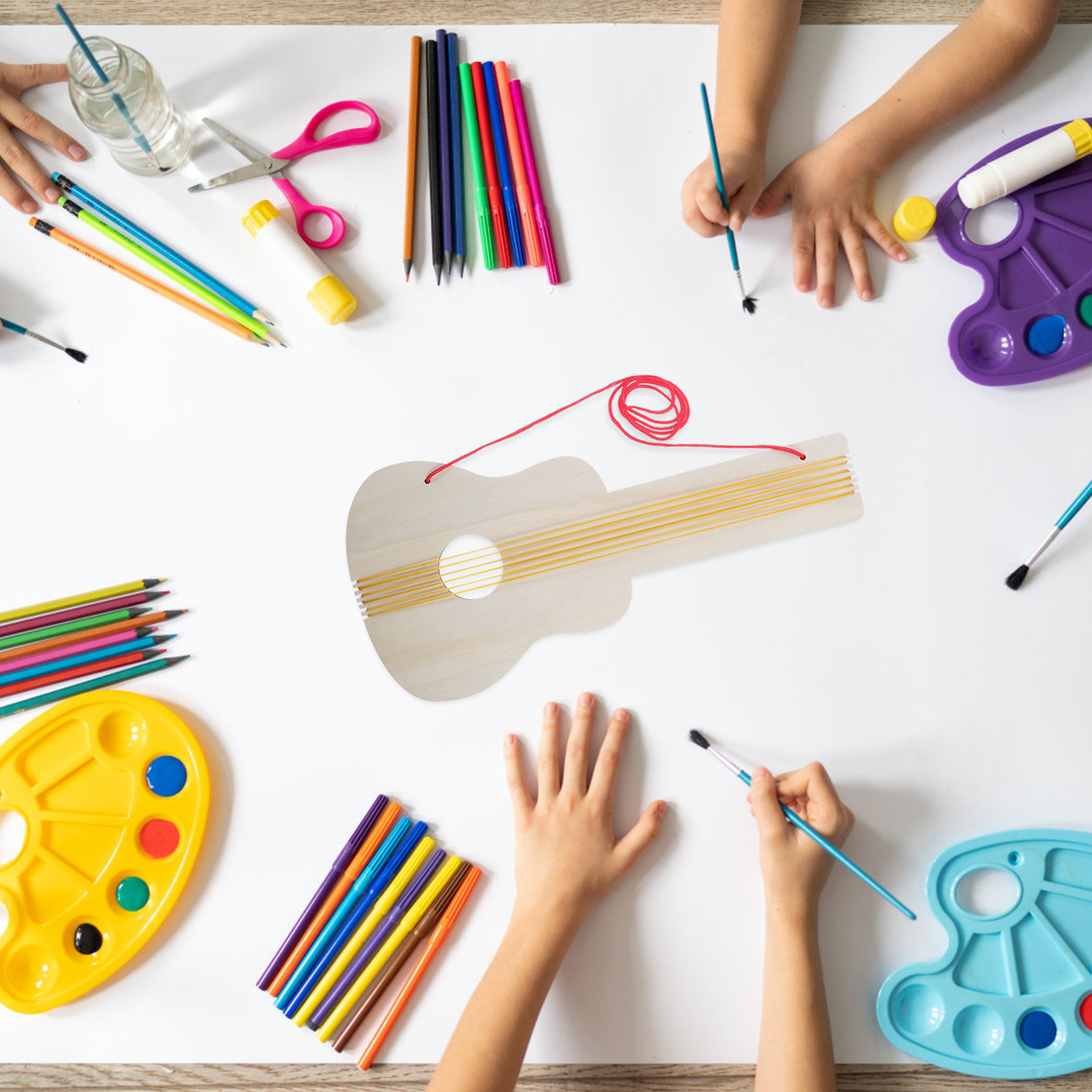Kit de 4 Guitarras de Madeira  - Musical Instrument Diy For Kids avaliação e preço